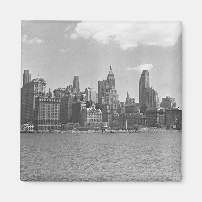 Imã Skyline of Manhattan New York USA B&W (Frente)