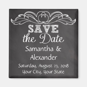 Imã Slate Chalkboard Wedding Salvar Data