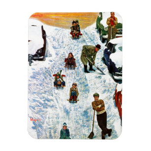 Ímã Sledding e escavar para fora