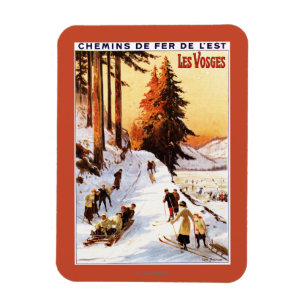 Ímã Sledding e esquiar no poster de Vosges