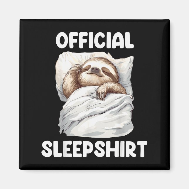 Imã Sleepshirt Cute Sleeng Sloth Animal Lovers Pajama  (Frente)