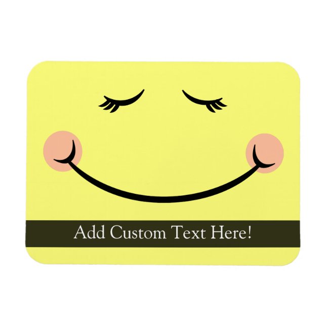 Ímã Sleepy Kawaii Happy Face (Horizontal)