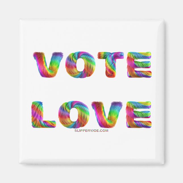 Imã SlipperyJoe voto amor igualdade pelo arco-íris pel (Frente)