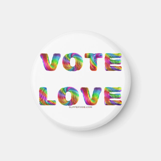Imã SlipperyJoe voto amor igualdade pelo arco-íris tex (Frente)