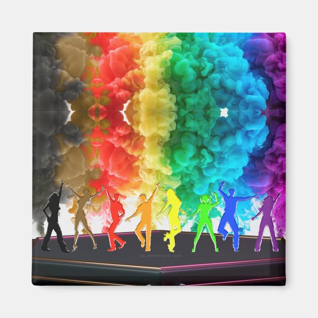 Imã SlipperyJoe's Dancing Pride Shadows gay presentes  (Frente)