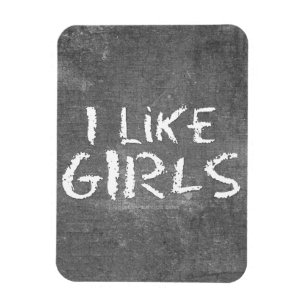 Ímã SlipperyJoe's Eu Gosto de Meninas quadro-negro suj