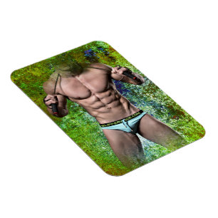 Ímã SlipperyJoe's homem adulto altamente musculoso sem