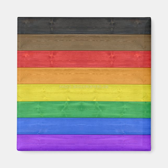 Imã SlipperyJoe's Inclusive orgulho gay flag texturizo (Frente)