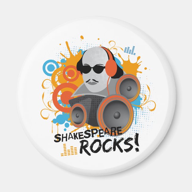 Imã Slogan Shakespeare Engraçado Presente "Rochas Shak (Frente)
