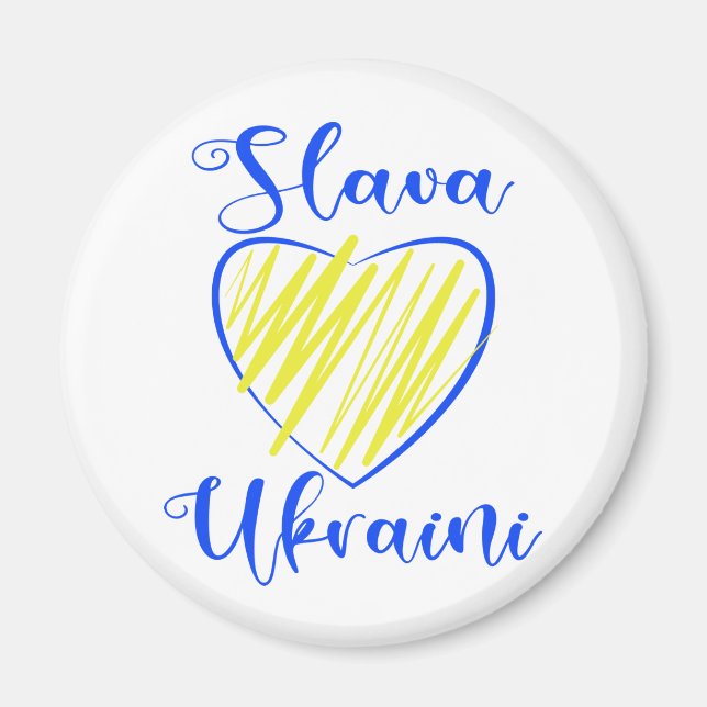 Imã Slogan Slava Ucraniano Glória à Ucrânia (Frente)