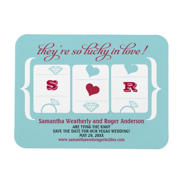 Ímã Slot Machine Weding Date (Horizontal)