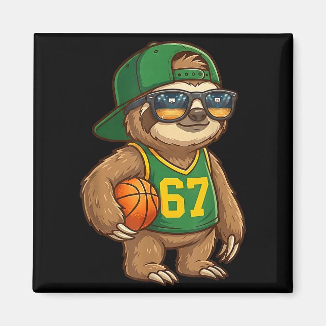 Imã Sloth Basketball 67 Gen Alpha Slang Srts Men Boys  (Frente)