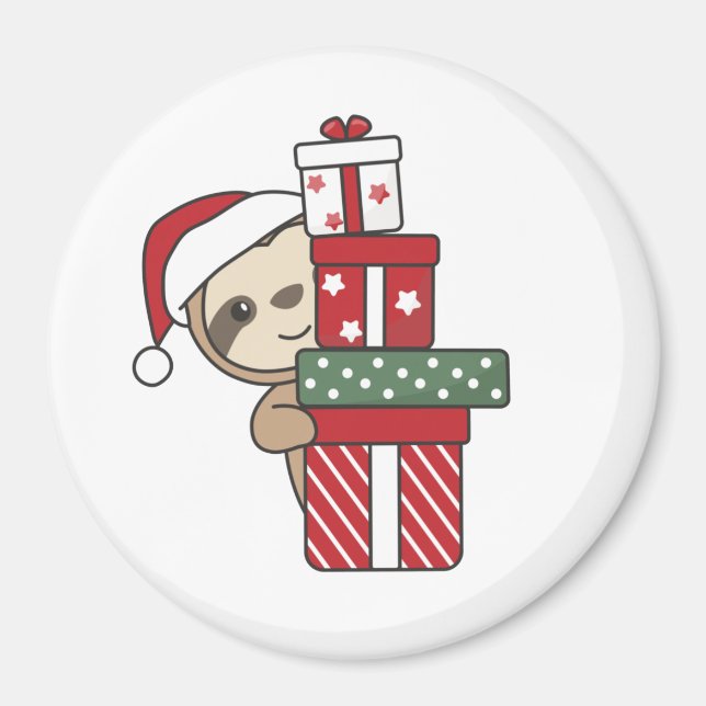 Imã Sloth Christmas Gift Winter loths (Frente)
