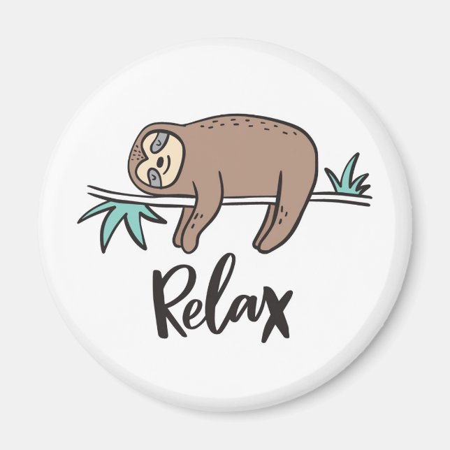 Imã Sloth Says Relax (Frente)