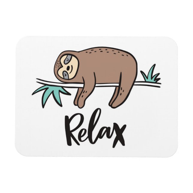 Ímã Sloth Says Relax (Horizontal)