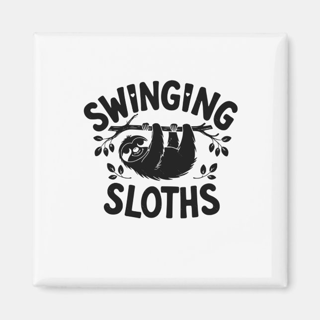 Imã Sloths Balançando Ali No Stick (Frente)