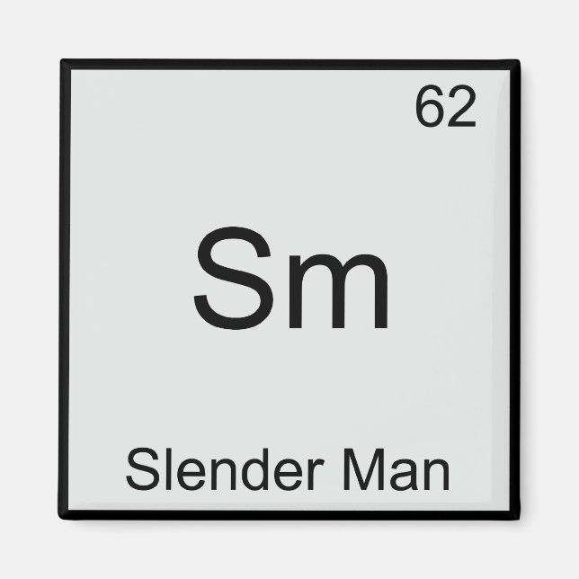 Imã Sm - Símbolo do Elemento Químico Slender Man Engra (Frente)