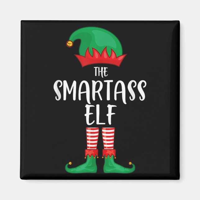 Imã Smart Elf Christmas Party Matching Family Group Pa (Frente)