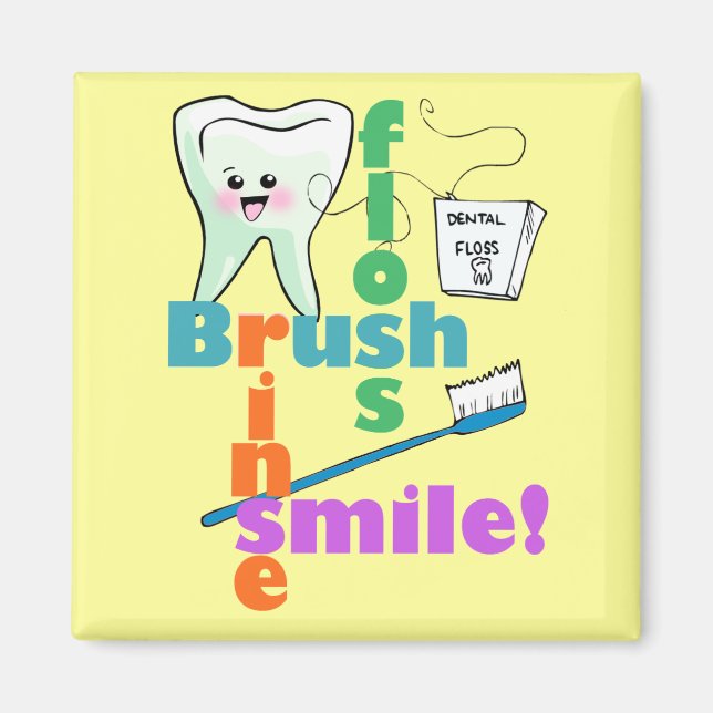 Imã SMILE do Pincel com fio-dental (Frente)
