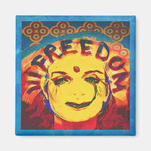 Imã smiley face Freedom Yellow