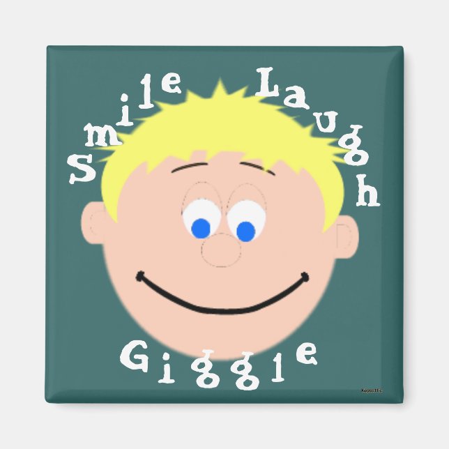 Imã Smiling Faces Blonde Blue Eyes Boy (Frente)