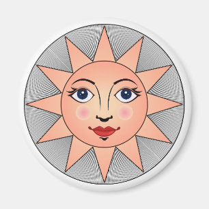 Imã Smiling Sun Face Símbolo de astronomia