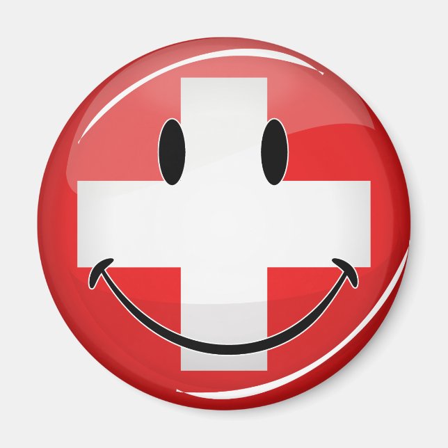 Imã Smiling Swiss Flag (Frente)