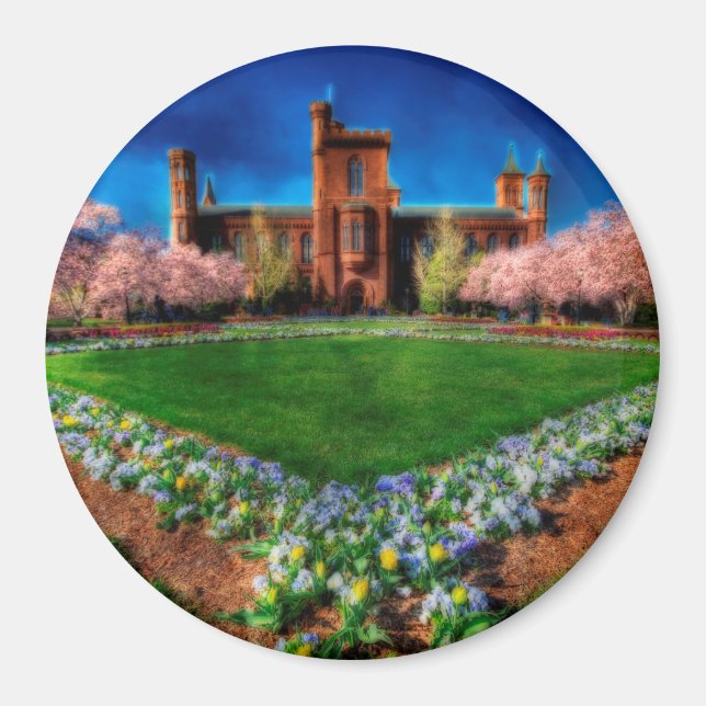 Imã Smithsonian Castle Cherry Blossoms (Frente)