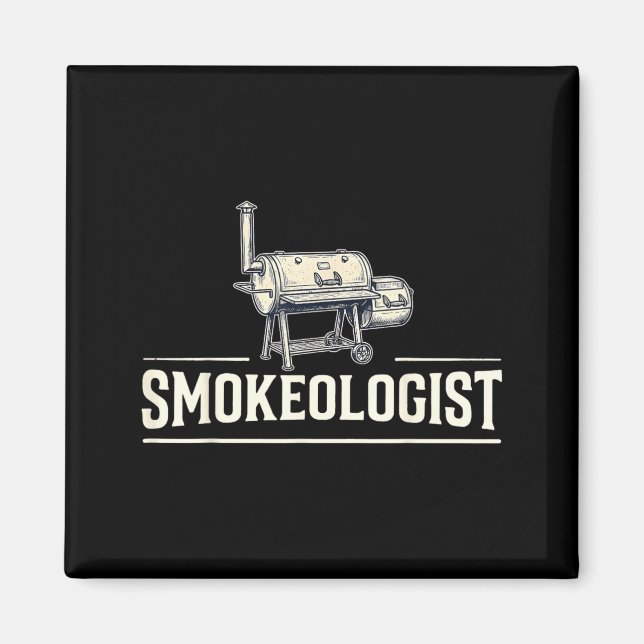 Imã Smokeologist - Piadista de churrasco engraçado gre (Frente)