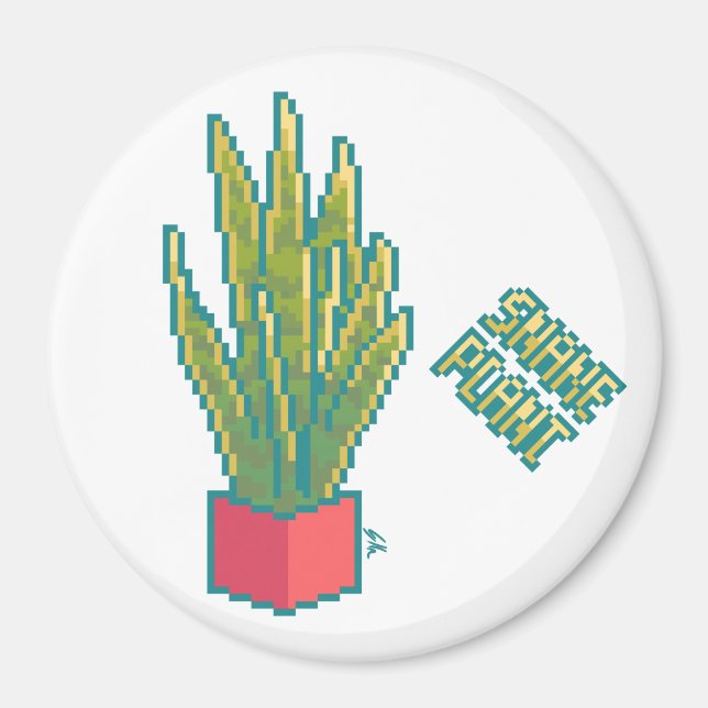 Imã Snake plant Pixelart, Pixel Art (Frente)