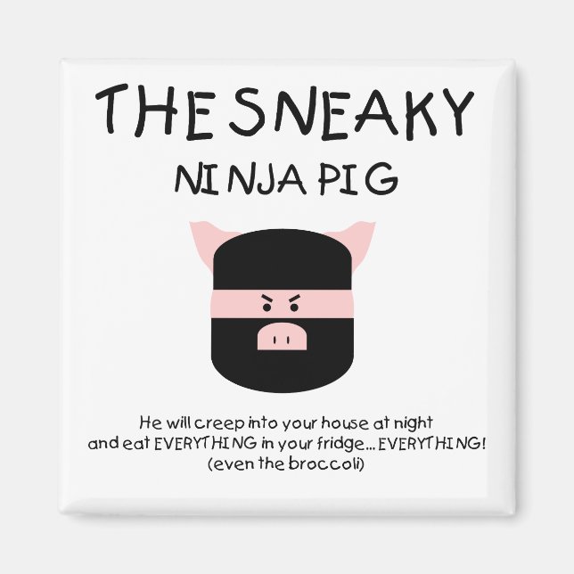 Imã Sneaky Ninja Pig (Frente)