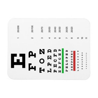 Ímã Snellen Gráfico de Olhos Magnetos Premium