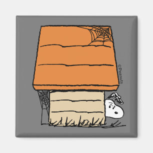 Imã Snoopy Halloween Spider Web Doghouse