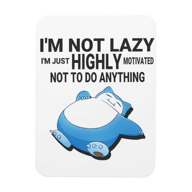 Ímã Snorlax being lazy from pokemon (Vertical)