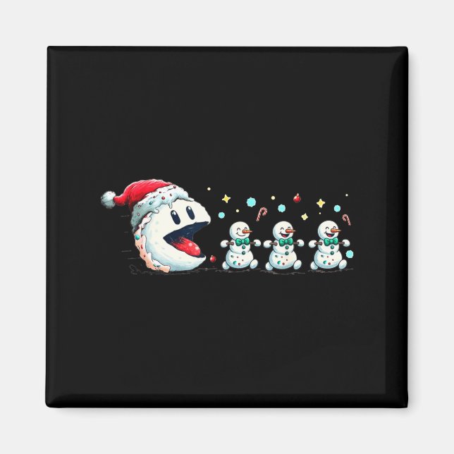 Imã Snow Man Xmas Tee Snowman Gamer  (Frente)