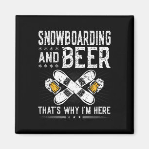 Imã Snowboard Beer Beer Bebendo Snowboard