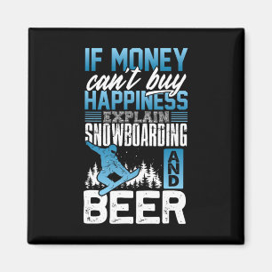 Imã Snowboard Beer Lover Fatos Presente Snowboard Snow