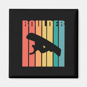 Imã Snowboard Boulder Colorado 70s Silhouette Gift