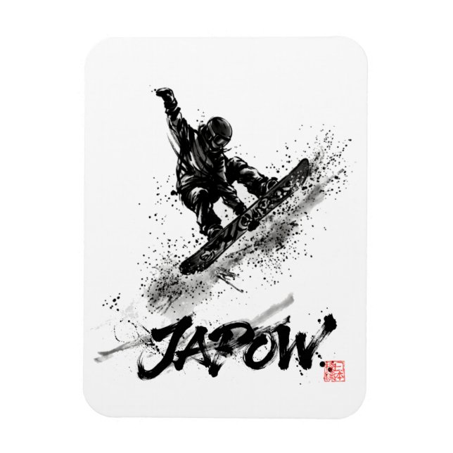 Ímã Snowboard Brush Art - Snowboarder Grab (Vertical)