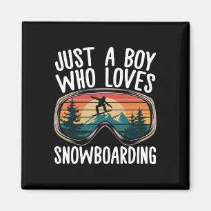 Imã Snowboard Goggles Mountain Snowboard Boys