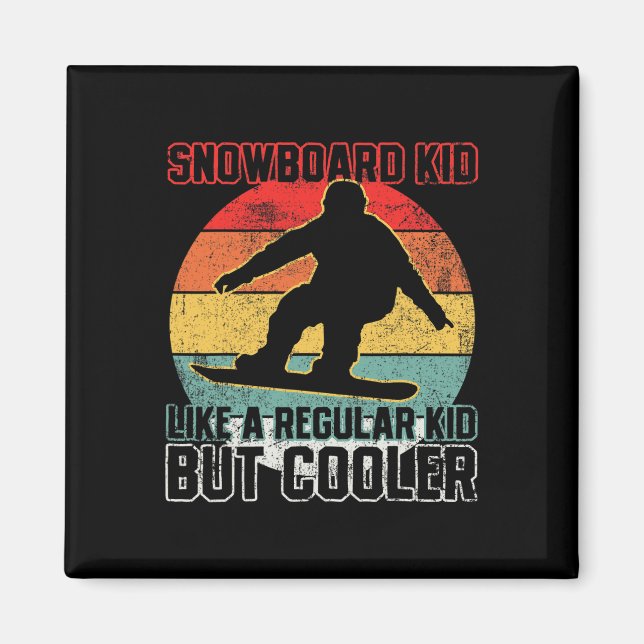Imã Snowboard Kid Snowboarder Snowboard (Frente)