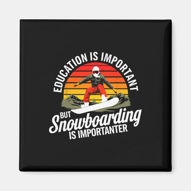 Imã Snowboard Lover Humor Design Funny Snowboarder (Frente)