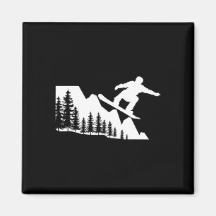 Imã Snowboard Mountain Winter Sports Adventure Neve