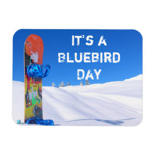 Ímã Snowboard na neve, dia do Bluebird