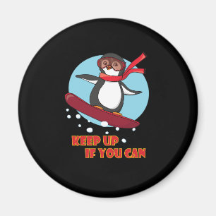Imã Snowboard Penguin Continue se puder