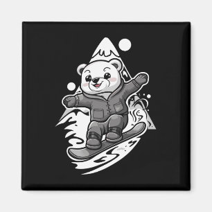 Imã Snowboard Polar Bear Mountain Snowboa