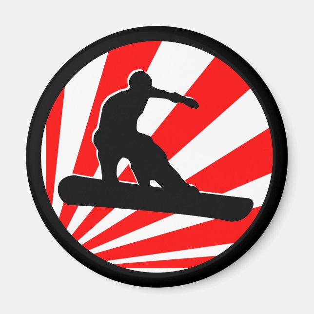 Imã snowboard, raios vermelhos. (Frente)