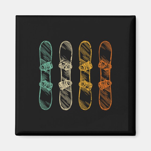 Imã Snowboard Retro (Frente)