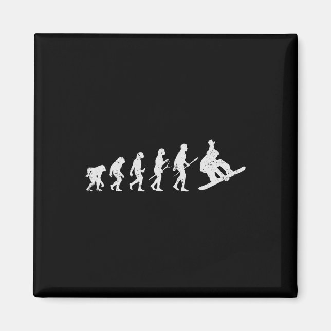 Imã Snowboard Skiing Snowboarder Winter Funny Evolu (Frente)