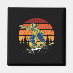 Imã Snowboard Snowboard Snowboarder Vintage Winter